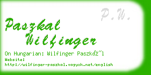 paszkal wilfinger business card